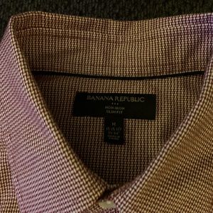 Men’s Banana Republic Dress Shirt Gorgeous Textured Burgundy Med 15 15.5 33 34